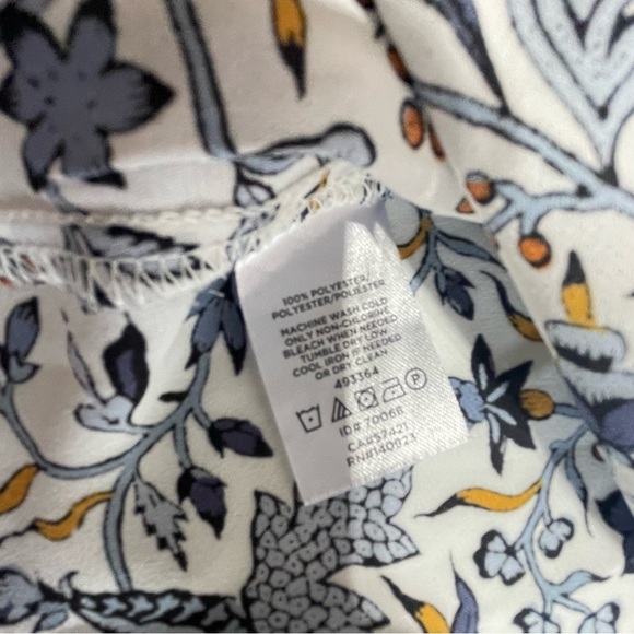 Loft Floral Vine Shirttail Blouse, Blue & Yellow floral top, size L - Picture 10 of 13